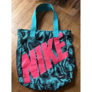 Nike Teal Black Pink Pattern Tote Bag
